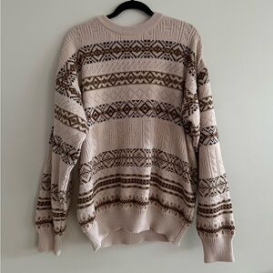 Northwest Territory Women's Patterned Sweater - Cream and Brown